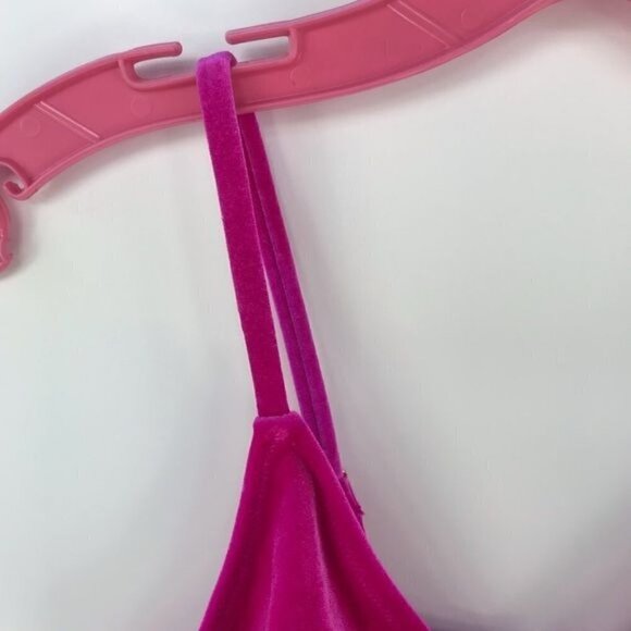 Express NWT Fuchsia Velvet Triangle Bikini Top, Size S - Picture 7 of 11